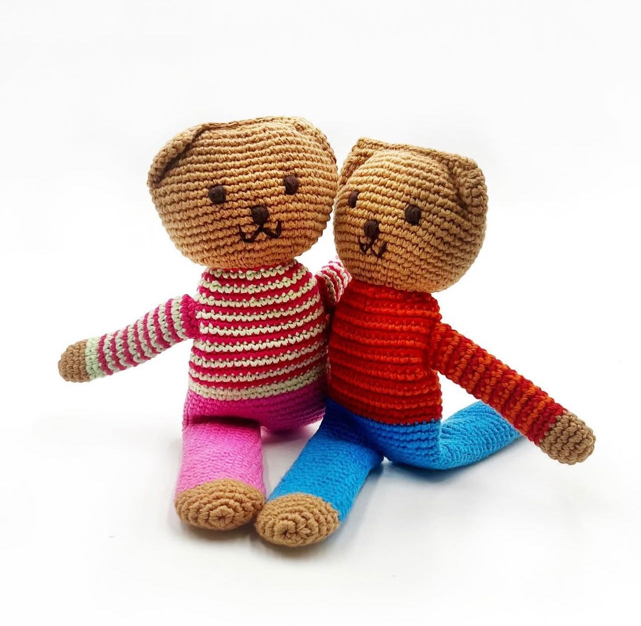 Teddybär Kuscheltier Pebblechild Rassel rosa