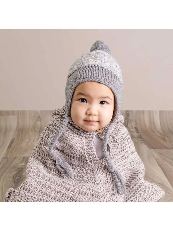 Melierte Beanie-Mütze Bommelmütze Herbst