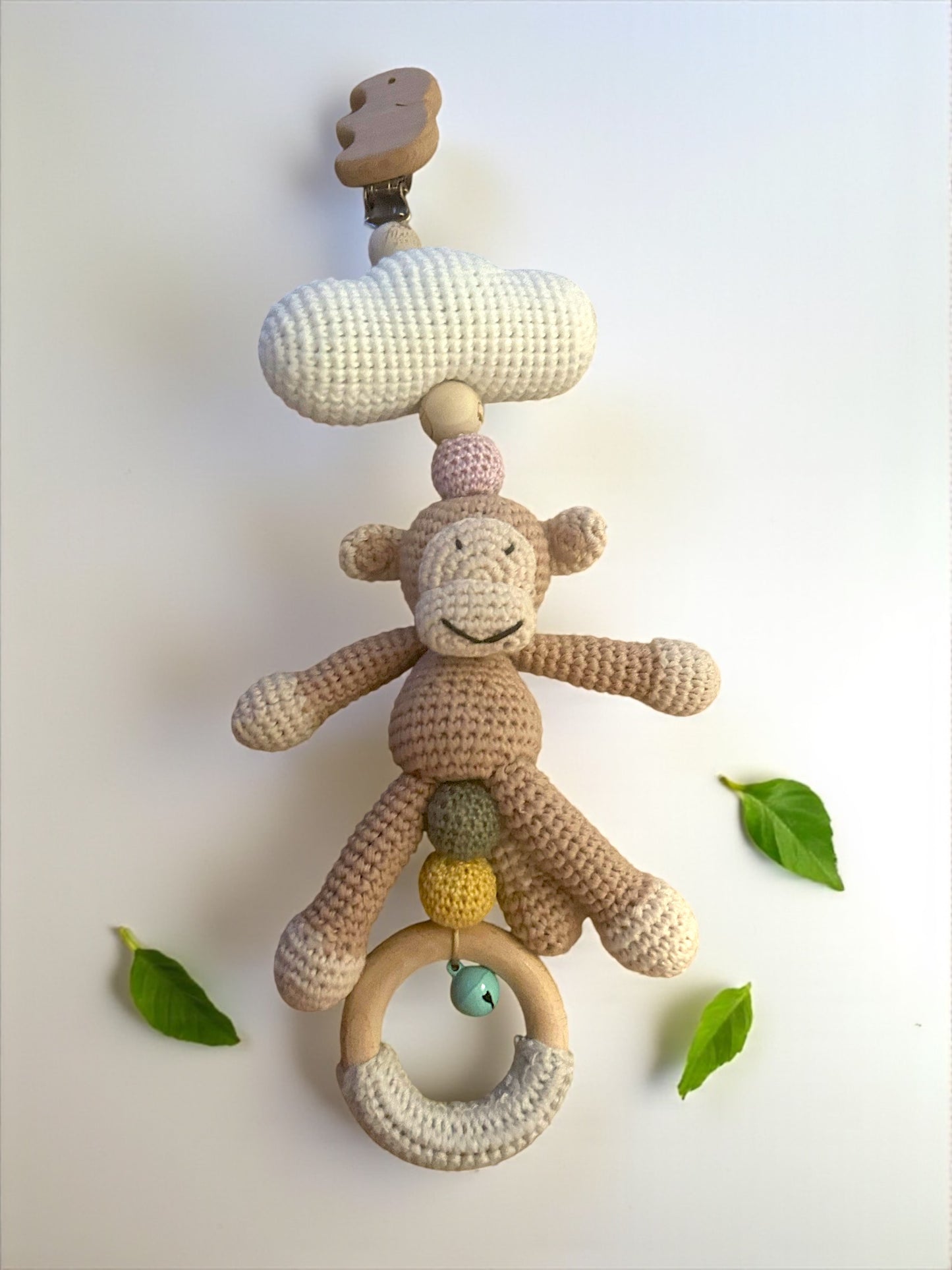 Gehäkelter Anhänger Affe Wolke