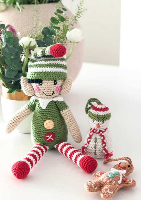 XL Rassel Elf Elfenpuppe Weihnachten