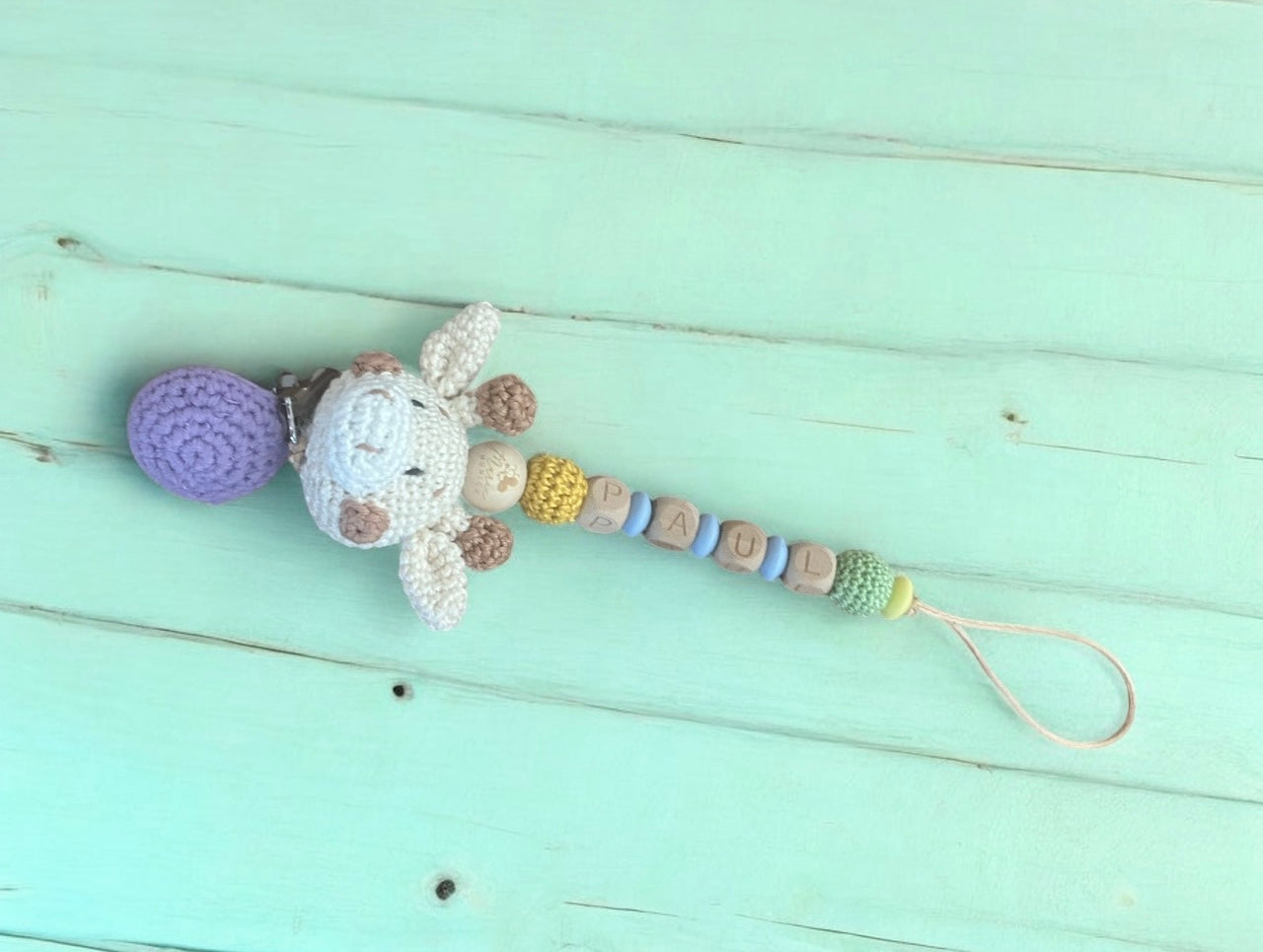 Schnullerkette Giraffe personalisiert