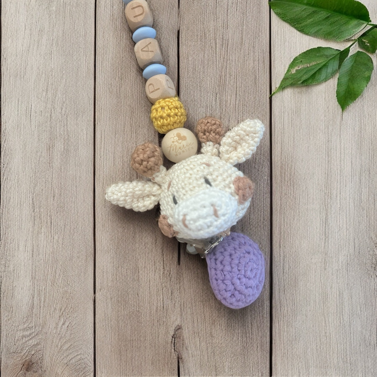 Schnullerkette Giraffe personalisiert