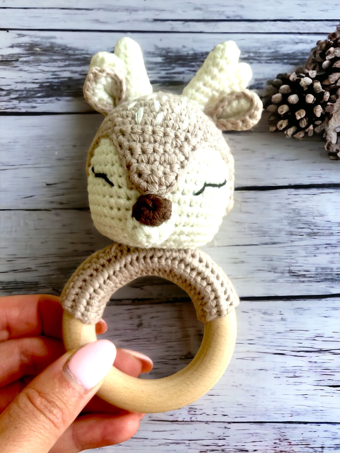 Gehäkelte Rehrassel Bayern Herbst