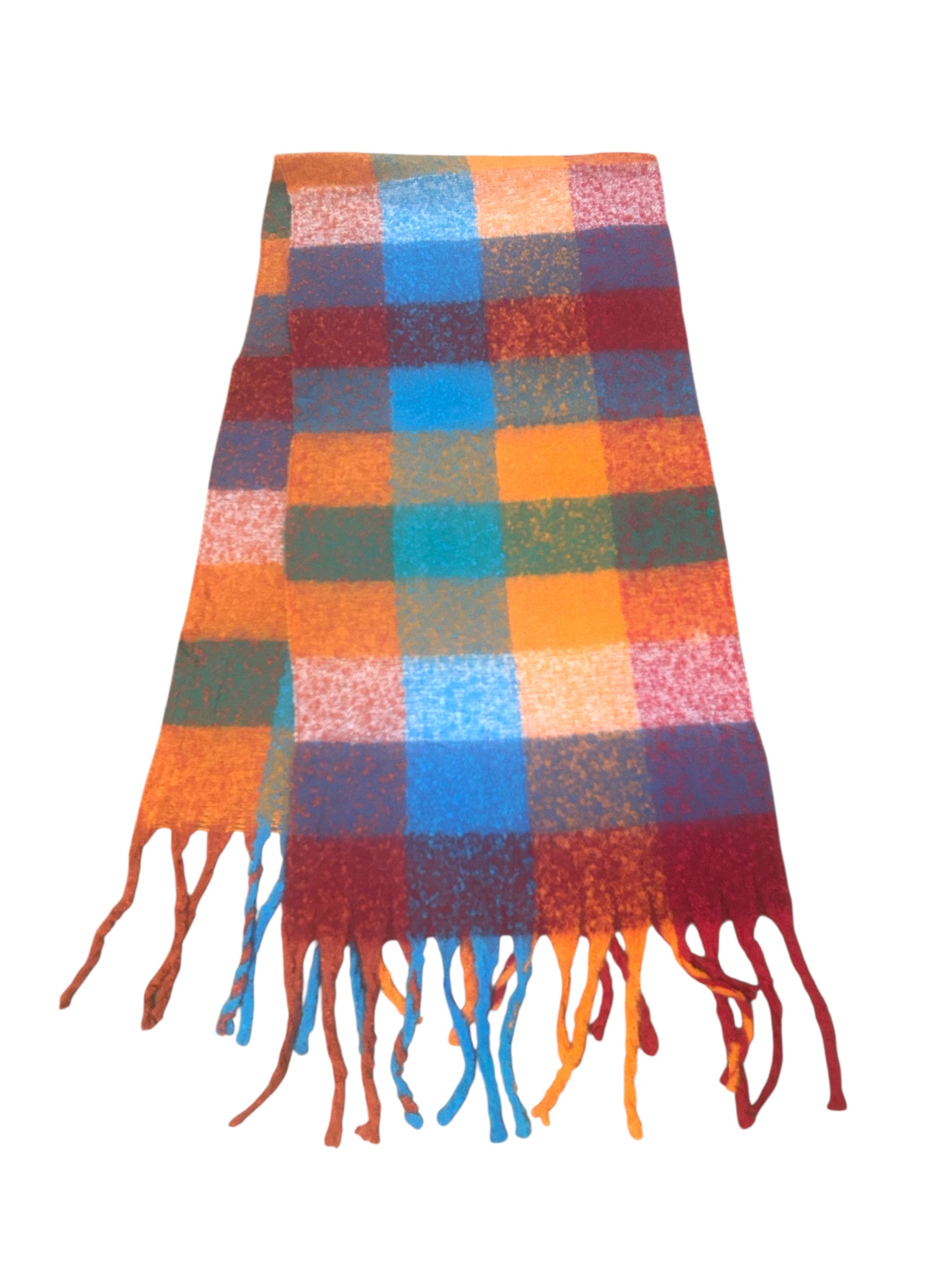 Kuscheliger XL-Schal orange-bunt Herbst