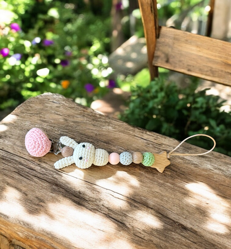 Schnullerkette Hase Hasenkopf