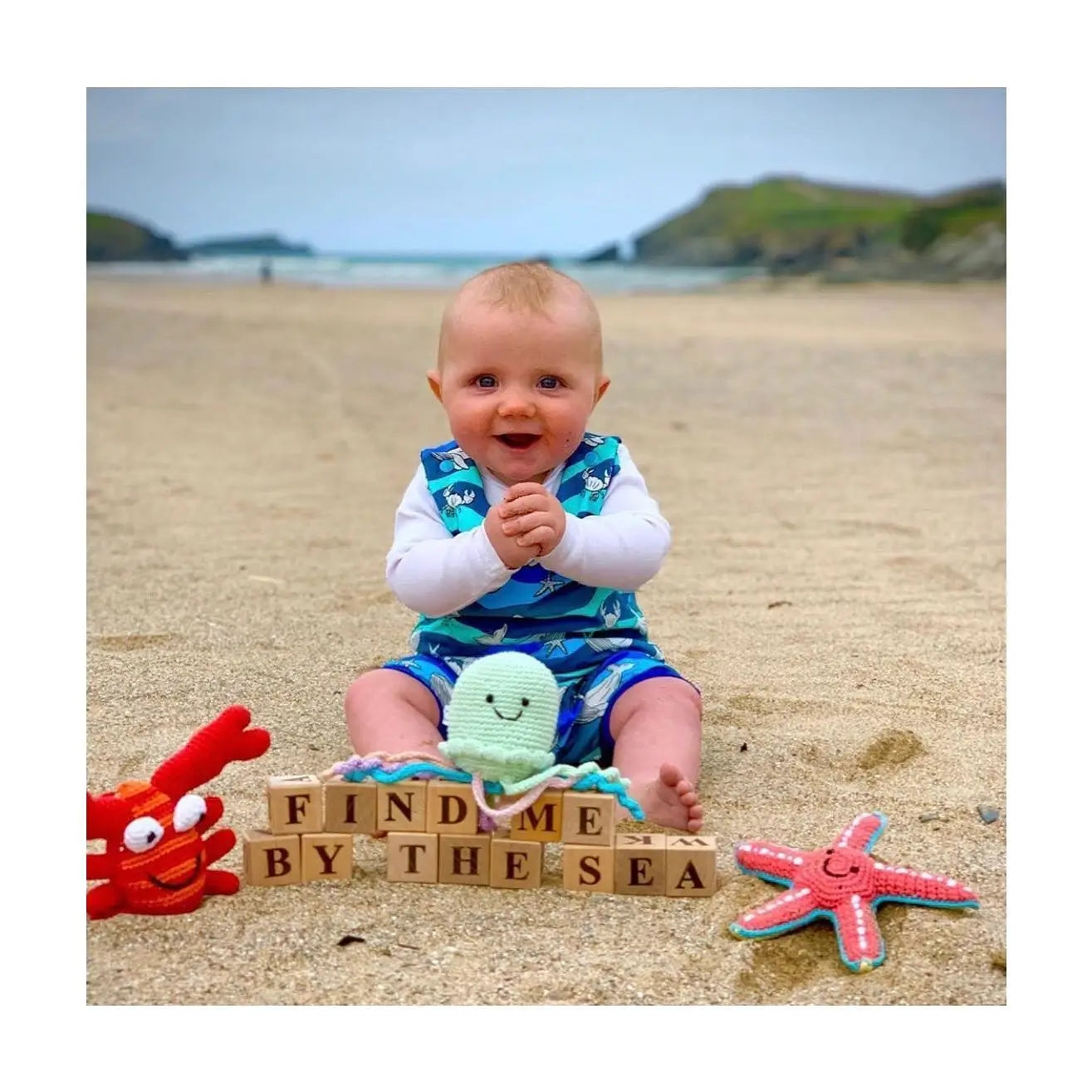 Rassel Krabbe Pebblechild Sommer