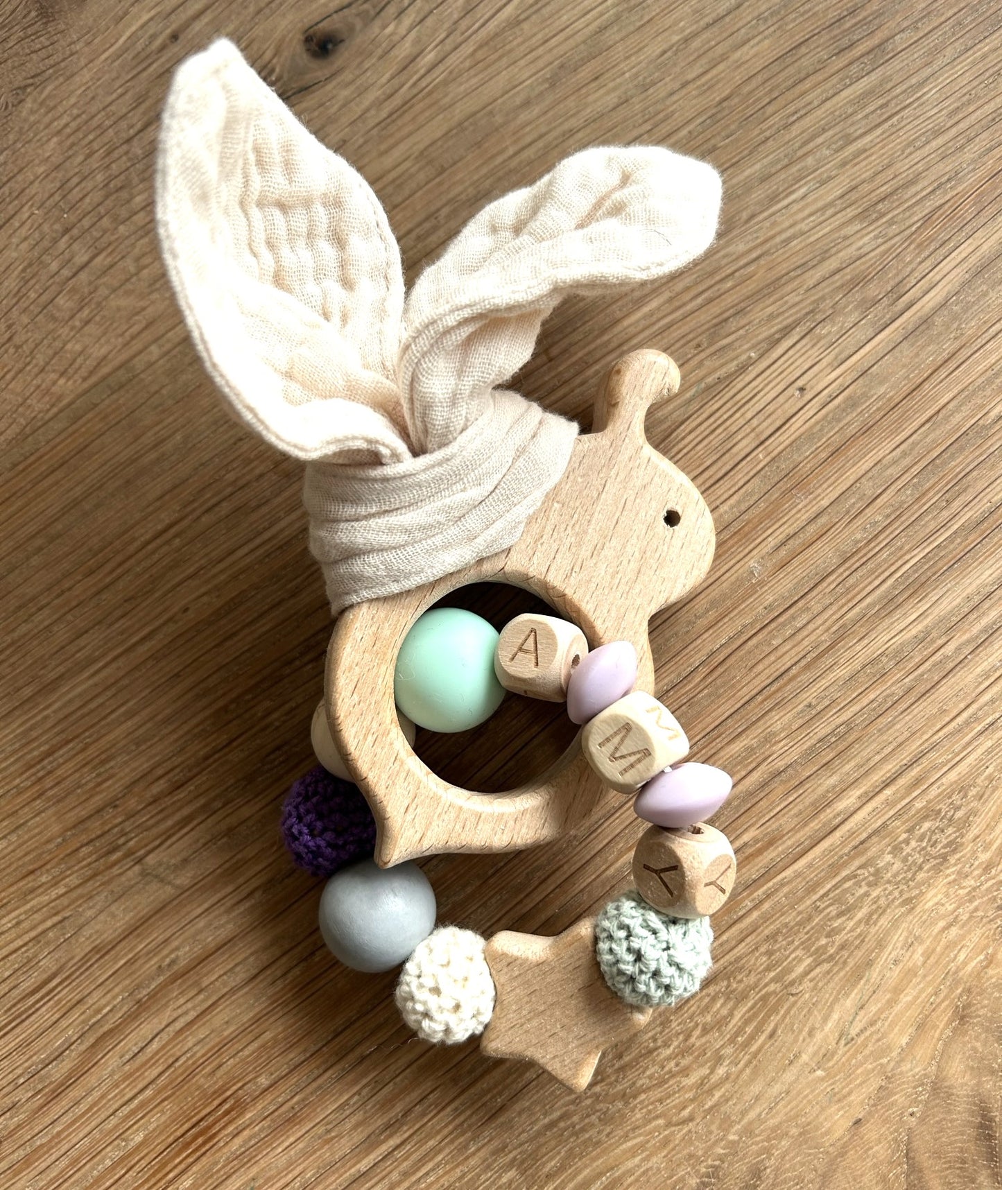 Beissring Schmetterling personalisiert creme Sommer