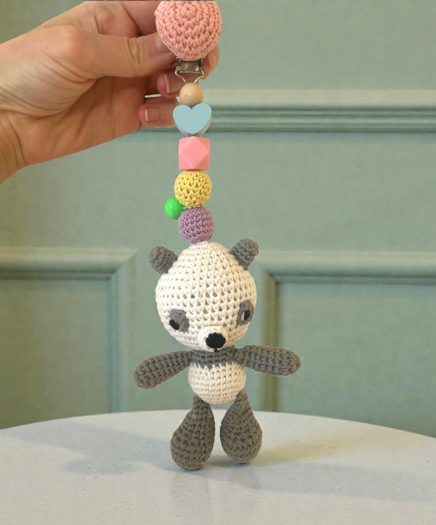 Gehäkelter Anhänger Panda Pandabär