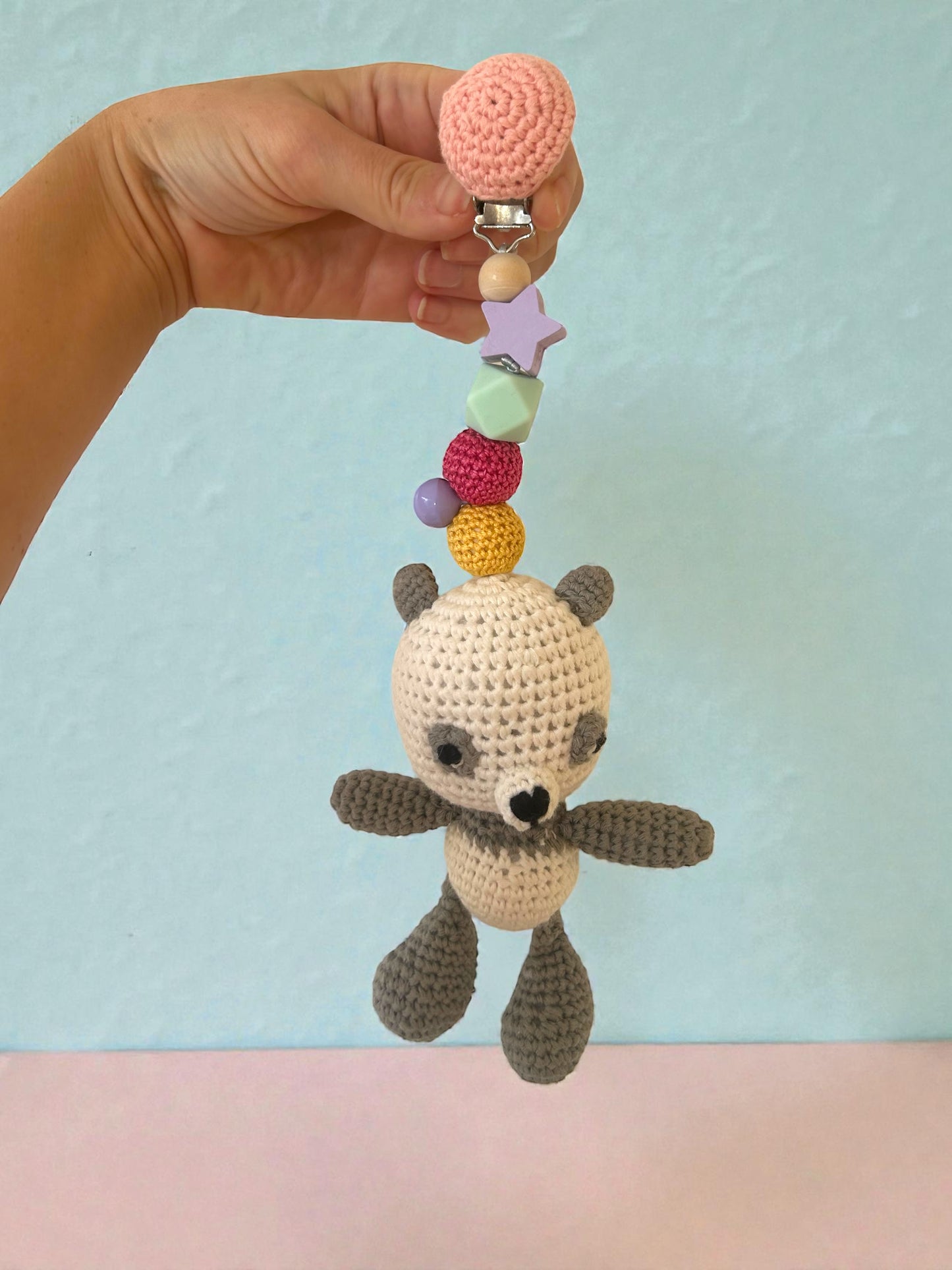 Gehäkelter Anhänger Panda Pandabär