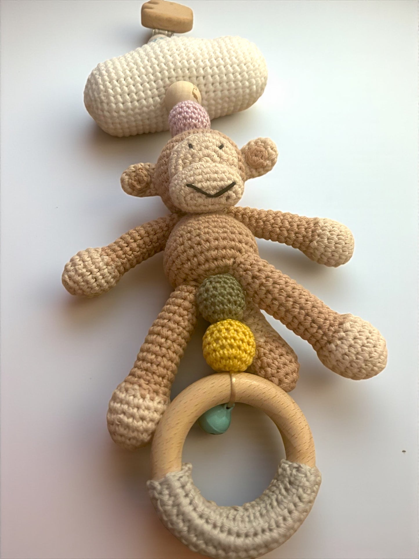 Gehäkelter Anhänger Affe Wolke