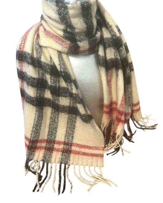 Kuscheliger XL-Schal kariert-Glitzer Herbst