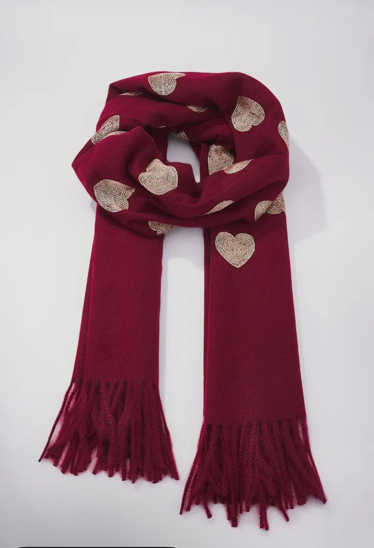 Kuscheliger XL-Schal mit Herzmuster