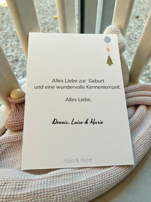 Geburtskarte Baby-Mobile personalisiert