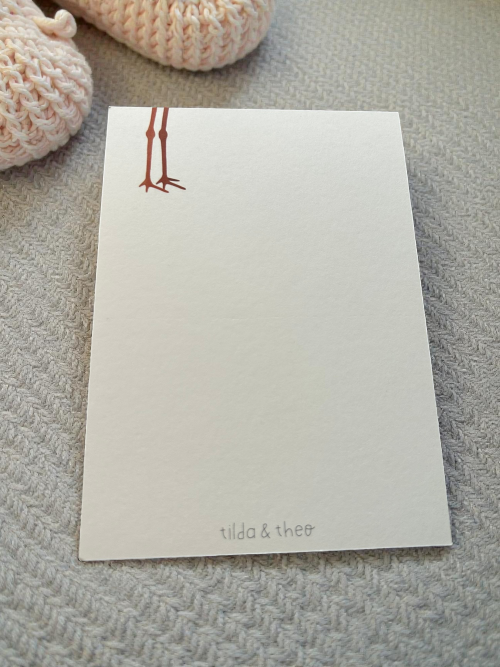 Geburtskarte Storch mit Baby