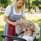Handgehäkelte Oktoberfest Kinderwagenkette – Edelweißherz, Radieschen- Bayern