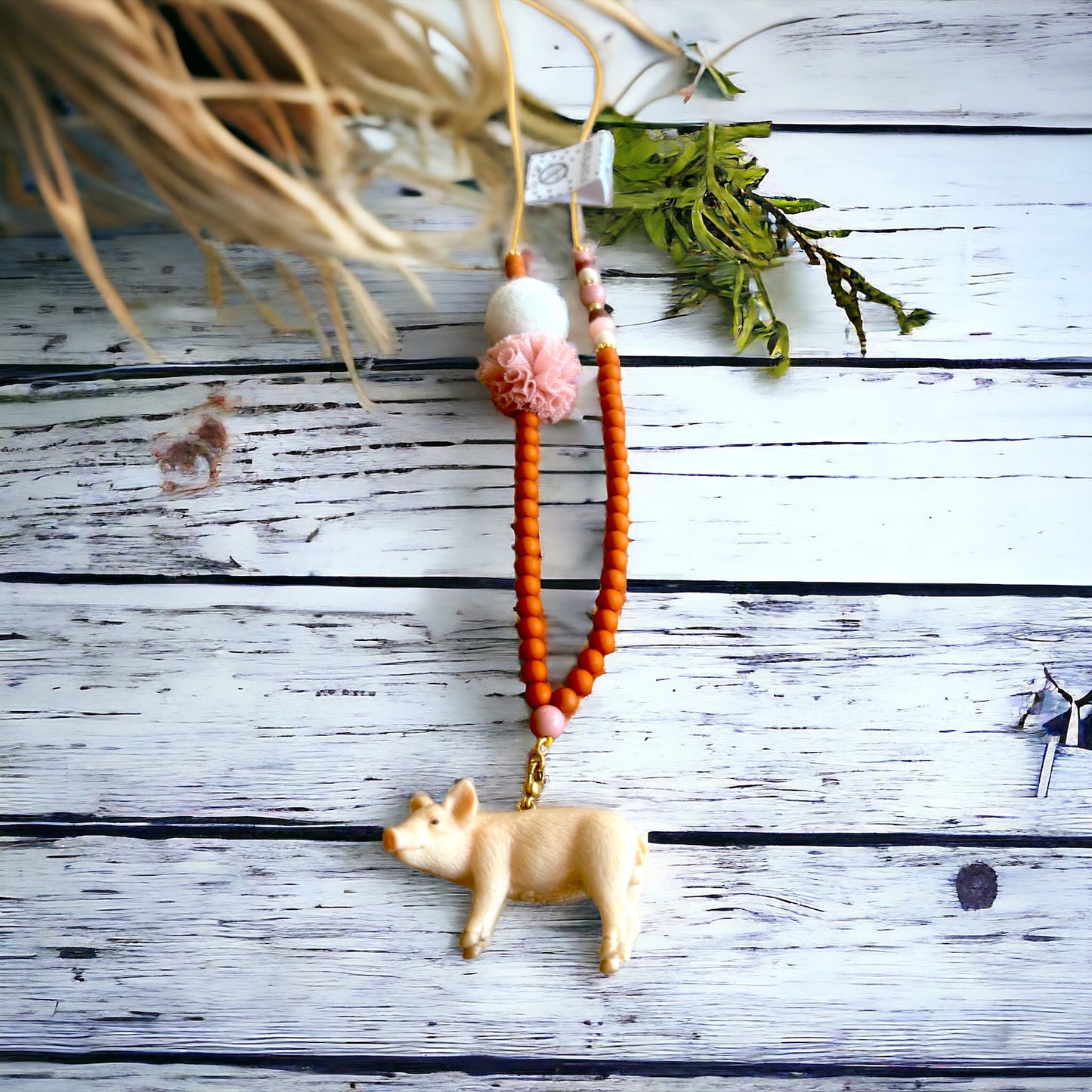 Pompon Halskette Schwein Kleinkind-Schmuck