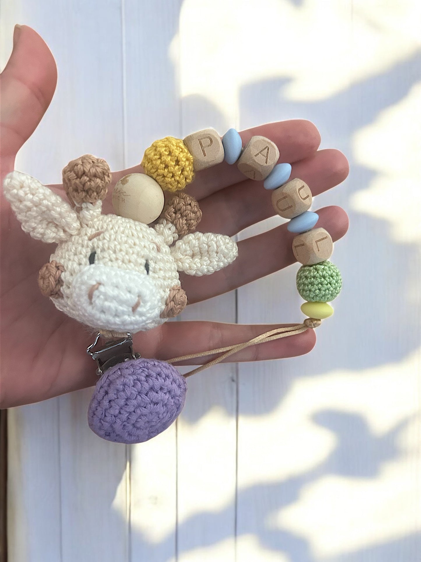 Schnullerkette Giraffe personalisiert