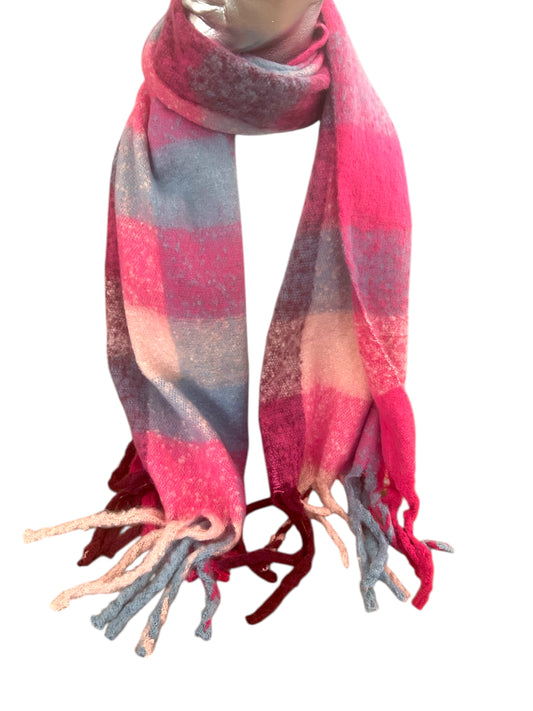 Kuscheliger XL-Schal pink-karo