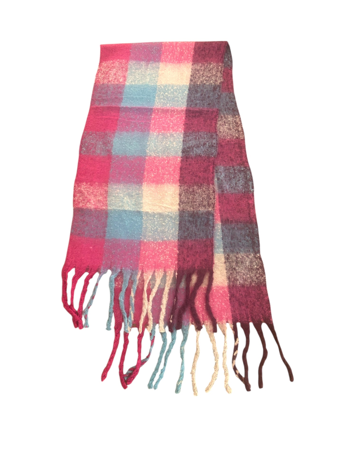 Kuscheliger XL-Schal pink-karo
