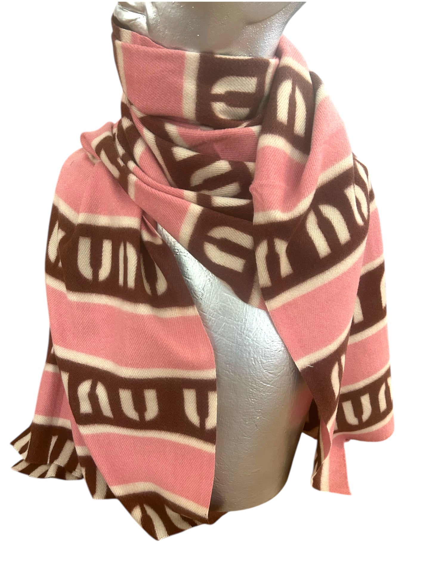 Kuscheliger XL-Schal rosa-Rost