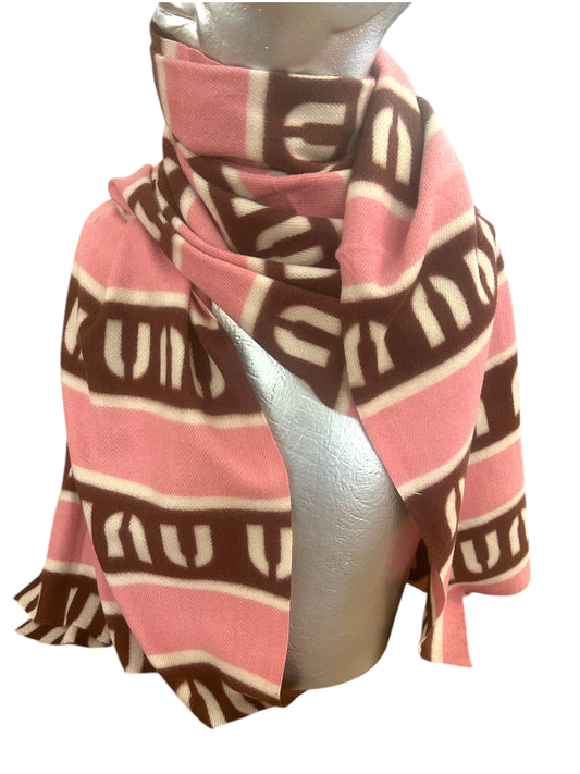 Kuscheliger XL-Schal rosa-Rost