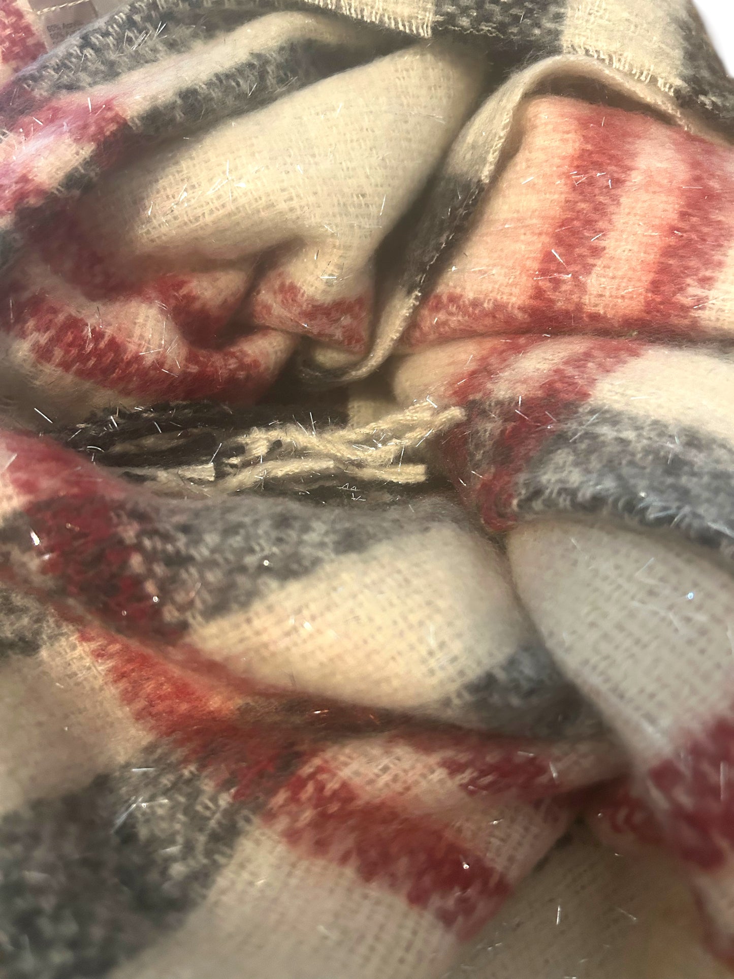 Kuscheliger XL-Schal kariert-Glitzer Herbst