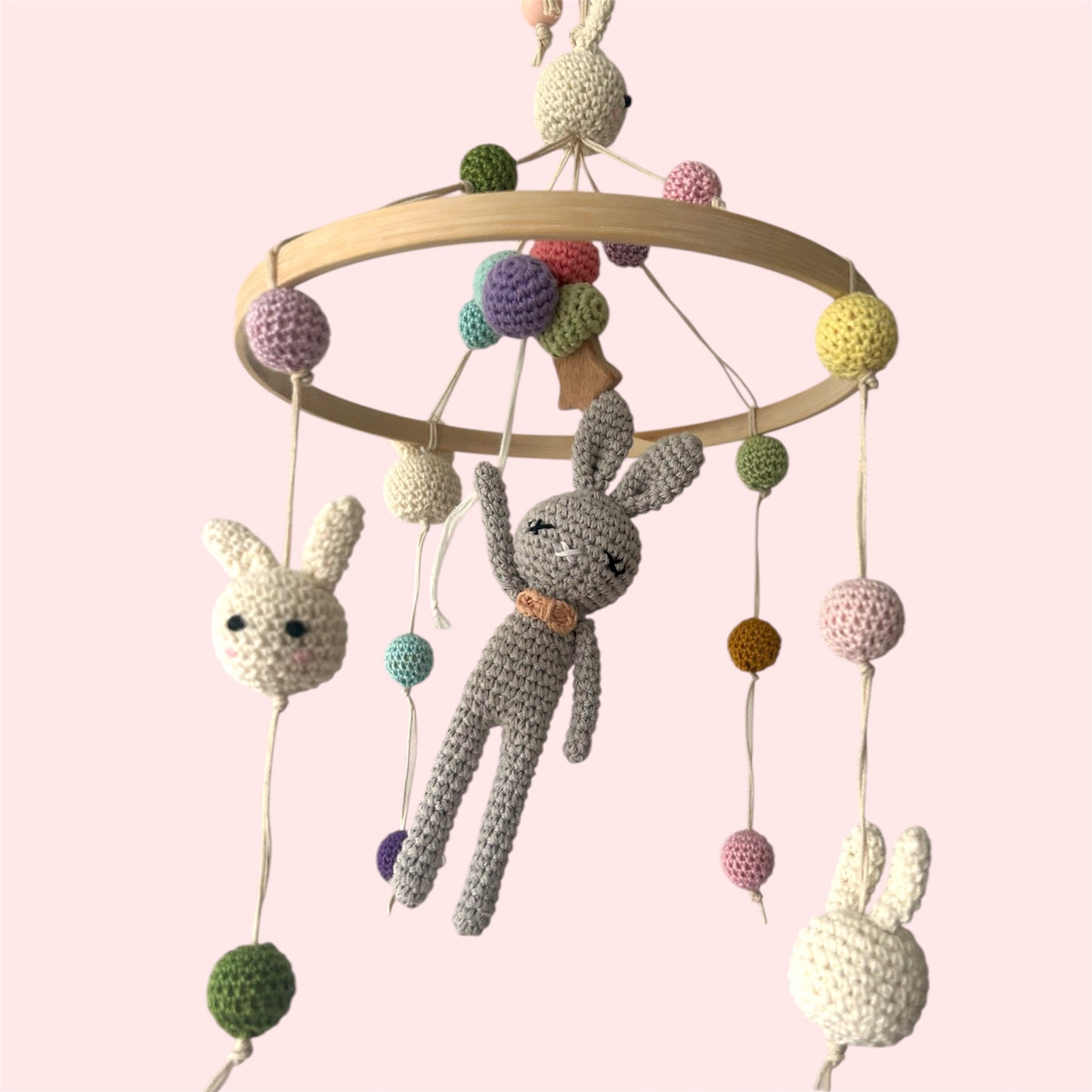 Mobile Fliegender Hase mit Luftballons L