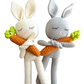 Handgehäkelter Kuschel-Hase mit Karotte – Bio-Baumwolle – Geschenk zur Geburt & Taufe  Kuscheltier handgemacht