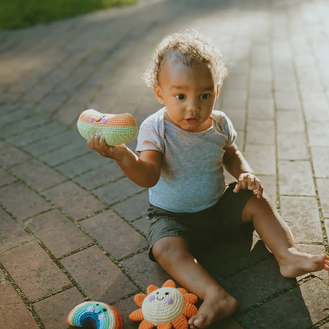 Rassel Sonne Pebblechild Frühling Sommer